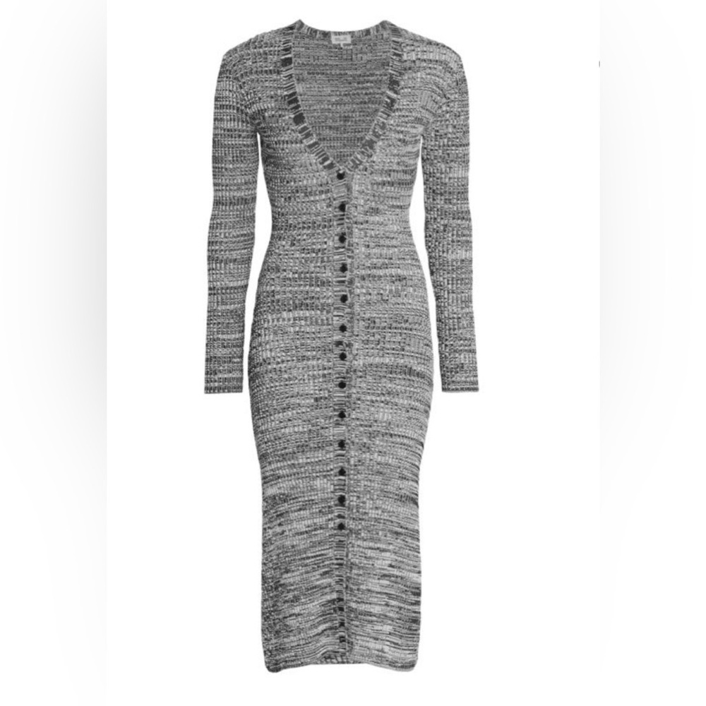 Baum Und Pferdgarten Cabriola Rib Knit Button Front Midi Dress Size XS - Picture 8 of 8